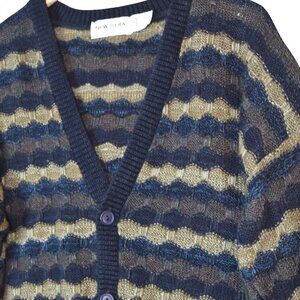 Vintage Grandpacore New Era Cardigan L Retro 90s Grunge Cobain Knit Made in USA